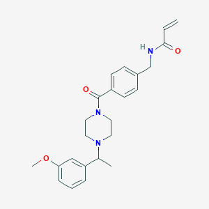 molecular formula C24H29N3O3 B2573400 N-[(4-{4-[1-(3-methoxyphenyl)ethyl]piperazine-1-carbonyl}phenyl)methyl]prop-2-enamide CAS No. 1626031-97-7