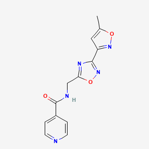 molecular formula C13H11N5O3 B2573424 N-((3-(5-methylisoxazol-3-yl)-1,2,4-oxadiazol-5-yl)methyl)isonicotinamide CAS No. 2034420-31-8