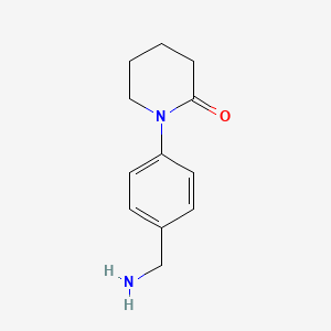 molecular formula C12H16N2O B2573434 1-[4-(Aminomethyl)phenyl]piperidin-2-one CAS No. 444002-98-6
