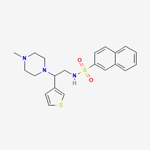 molecular formula C21H25N3O2S2 B2573439 N-(2-(4-甲基哌嗪-1-基)-2-(噻吩-3-基)乙基)萘-2-磺酰胺 CAS No. 946221-53-0