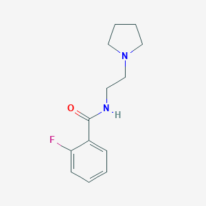 molecular formula C13H17FN2O B257344 2-fluoro-N-[2-(pyrrolidin-1-yl)ethyl]benzamide 