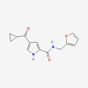 molecular formula C14H14N2O3 B2573448 4-(cyclopropylcarbonyl)-N-(2-furylmethyl)-1H-pyrrole-2-carboxamide CAS No. 439095-96-2