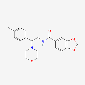 molecular formula C21H24N2O4 B2573454 N-(2-morpholino-2-(p-tolyl)ethyl)benzo[d][1,3]dioxole-5-carboxamide CAS No. 899975-49-6