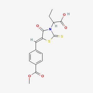 (Z)-2-(5-(4-(methoxycarbonyl)benzylidene)-4-oxo-2-thioxothiazolidin-3-yl)butanoic acid
