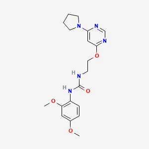 1-(2,4-Dimethoxyphenyl)-3-(2-((6-(pyrrolidin-1-yl)pyrimidin-4-yl)oxy)ethyl)urea