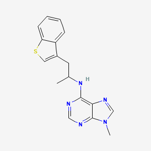molecular formula C17H17N5S B2573477 N-[1-(1-Benzothiophen-3-yl)propan-2-yl]-9-methylpurin-6-amine CAS No. 2415491-79-9