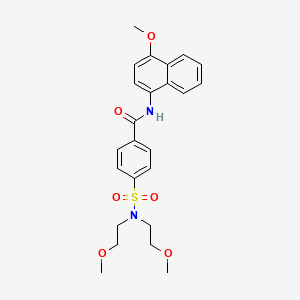 molecular formula C24H28N2O6S B2573484 4-(N,N-bis(2-methoxyethyl)sulfamoyl)-N-(4-methoxynaphthalen-1-yl)benzamide CAS No. 328539-67-9