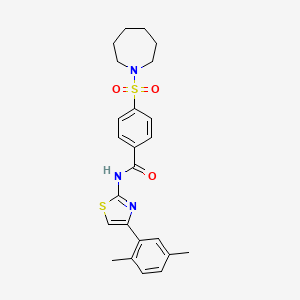 4-(azepan-1-ylsulfonyl)-N-(4-(2,5-dimethylphenyl)thiazol-2-yl)benzamide