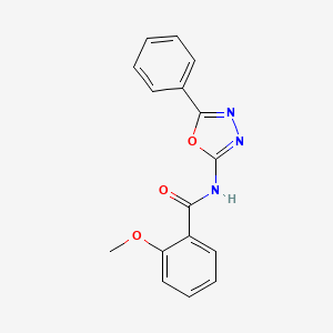 molecular formula C16H13N3O3 B2573488 2-methoxy-N-(5-phenyl-1,3,4-oxadiazol-2-yl)benzamide CAS No. 865287-55-4