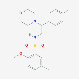 molecular formula C20H25FN2O4S B2573504 N-(2-(4-fluorophenyl)-2-morpholinoethyl)-2-methoxy-5-methylbenzenesulfonamide CAS No. 941917-40-4