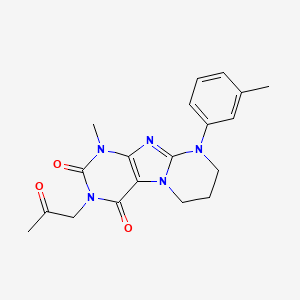 molecular formula C19H21N5O3 B2573509 1-methyl-9-(3-methylphenyl)-3-(2-oxopropyl)-7,8-dihydro-6H-purino[7,8-a]pyrimidine-2,4-dione CAS No. 847854-75-5