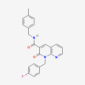 molecular formula C24H20FN3O2 B2573514 1-(4-fluorobenzyl)-N-(4-methylbenzyl)-2-oxo-1,2-dihydro-1,8-naphthyridine-3-carboxamide CAS No. 946352-73-4