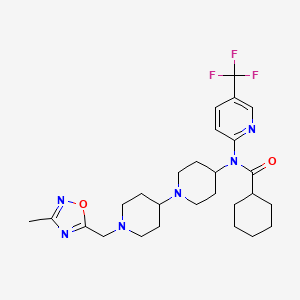 N-(1'-((3-methyl-1,2,4-oxadiazol-5-yl)methyl)-[1,4'-bipiperidin]-4-yl)-N-(5-(trifluoromethyl)pyridin-2-yl)cyclohexanecarboxamide