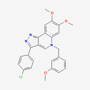 molecular formula C26H22ClN3O3 B2573523 3-(4-chlorophenyl)-7,8-dimethoxy-5-(3-methoxybenzyl)-5H-pyrazolo[4,3-c]quinoline CAS No. 866809-84-9