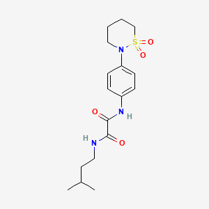 molecular formula C17H25N3O4S B2573528 N'-[4-(1,1-二氧噻嗪烷-2-基)苯基]-N-(3-甲基丁基)草酰胺 CAS No. 899748-17-5