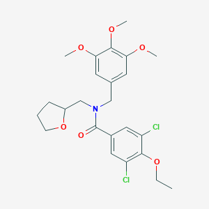 molecular formula C24H29Cl2NO6 B257353 3,5-dichloro-4-ethoxy-N-(tetrahydrofuran-2-ylmethyl)-N-(3,4,5-trimethoxybenzyl)benzamide 