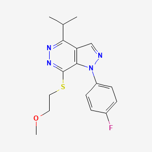 1-(4-fluorophenyl)-4-isopropyl-7-((2-methoxyethyl)thio)-1H-pyrazolo[3,4-d]pyridazine
