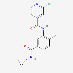 molecular formula C17H16ClN3O2 B2573548 2-chloro-N-[5-(cyclopropylcarbamoyl)-2-methylphenyl]pyridine-4-carboxamide CAS No. 1026768-04-6