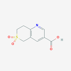 molecular formula C9H9NO4S B2573550 6,6-Dioxo-7,8-dihydro-5H-thiopyrano[4,3-b]pyridine-3-carboxylic acid CAS No. 1368148-50-8