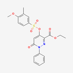 Ethyl 4-(((4-methoxy-3-methylphenyl)sulfonyl)oxy)-6-oxo-1-phenyl-1,6-dihydropyridazine-3-carboxylate