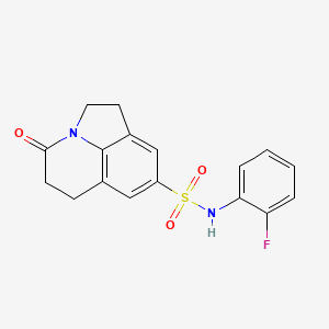molecular formula C17H15FN2O3S B2573563 N-(2-fluorophenyl)-4-oxo-2,4,5,6-tetrahydro-1H-pyrrolo[3,2,1-ij]quinoline-8-sulfonamide CAS No. 898436-14-1
