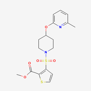 molecular formula C17H20N2O5S2 B2573568 Methyl 3-((4-((6-methylpyridin-2-yl)oxy)piperidin-1-yl)sulfonyl)thiophene-2-carboxylate CAS No. 1797961-90-0