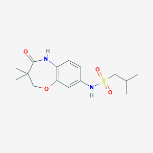 N-(3,3-dimethyl-4-oxo-2,3,4,5-tetrahydrobenzo[b][1,4]oxazepin-8-yl)-2-methylpropane-1-sulfonamide
