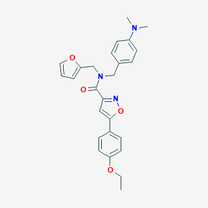 molecular formula C26H27N3O4 B257358 N-[4-(dimethylamino)benzyl]-5-(4-ethoxyphenyl)-N-(2-furylmethyl)-3-isoxazolecarboxamide 