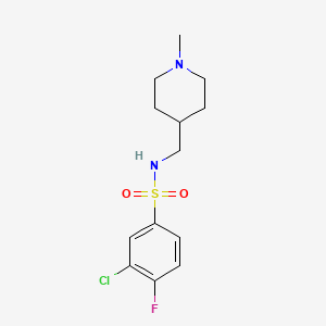 3-chloro-4-fluoro-N-((1-methylpiperidin-4-yl)methyl)benzenesulfonamide
