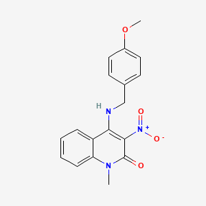 4-((4-methoxybenzyl)amino)-1-methyl-3-nitroquinolin-2(1H)-one