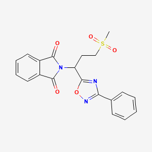 2-(3-(Methylsulfonyl)-1-(3-phenyl-1,2,4-oxadiazol-5-yl)propyl)isoindoline-1,3-dione