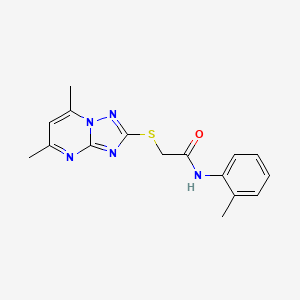 2-[(5,7-dimethyl[1,2,4]triazolo[1,5-a]pyrimidin-2-yl)sulfanyl]-N-(2-methylphenyl)acetamide