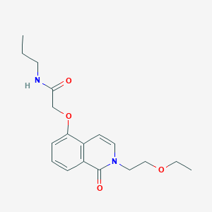 molecular formula C18H24N2O4 B2573604 2-[2-(2-ethoxyethyl)-1-oxoisoquinolin-5-yl]oxy-N-propylacetamide CAS No. 898431-44-2