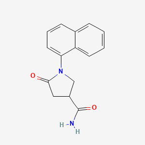 molecular formula C15H14N2O2 B2573606 1-(1-Naphthyl)-5-oxopyrrolidine-3-carboxamide CAS No. 910443-55-9