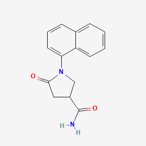 molecular formula C15H14N2O2 B2573606 1-(Naphthalen-1-yl)-5-oxopyrrolidine-3-carboxamide CAS No. 910443-55-9