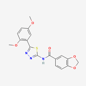 N-(5-(2,5-dimethoxyphenyl)-1,3,4-thiadiazol-2-yl)benzo[d][1,3]dioxole-5-carboxamide