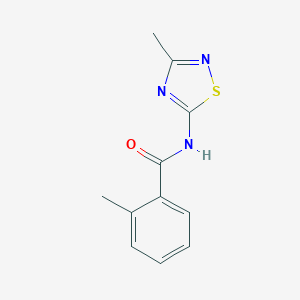 molecular formula C11H11N3OS B257361 2-methyl-N-(3-methyl-1,2,4-thiadiazol-5-yl)benzamide 