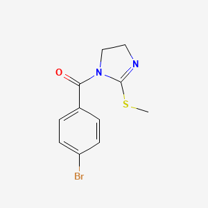 molecular formula C11H11BrN2OS B2573613 (4-溴苯基)-(2-甲硫基-4,5-二氢咪唑-1-基)甲酮 CAS No. 851863-27-9