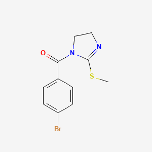 molecular formula C11H11BrN2OS B2573613 1-(4-bromobenzoyl)-2-(methylsulfanyl)-4,5-dihydro-1H-imidazole CAS No. 851863-27-9