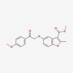 molecular formula C20H18O6 B2573615 Methyl 5-[2-(4-methoxyphenyl)-2-oxoethoxy]-2-methyl-1-benzofuran-3-carboxylate CAS No. 308298-06-8