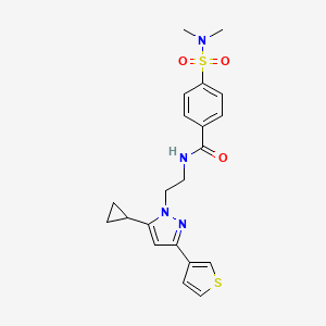 N-(2-(5-cyclopropyl-3-(thiophen-3-yl)-1H-pyrazol-1-yl)ethyl)-4-(N,N-dimethylsulfamoyl)benzamide