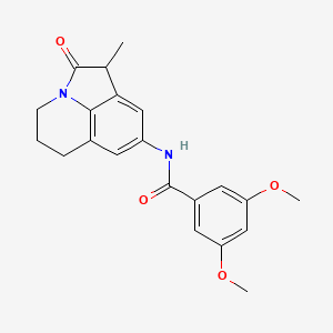 molecular formula C21H22N2O4 B2573620 3,5-dimethoxy-N-(1-methyl-2-oxo-2,4,5,6-tetrahydro-1H-pyrrolo[3,2,1-ij]quinolin-8-yl)benzamide CAS No. 898411-02-4
