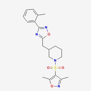 molecular formula C20H24N4O4S B2573621 1-[(3,5-dimethyl-1,2-oxazol-4-yl)sulfonyl]-3-{[3-(2-methylphenyl)-1,2,4-oxadiazol-5-yl]methyl}piperidine CAS No. 1705891-11-7