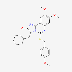 3-(cyclohexylmethyl)-8,9-dimethoxy-5-[(4-methoxybenzyl)sulfanyl]imidazo[1,2-c]quinazolin-2(3H)-one