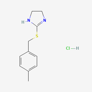molecular formula C11H15ClN2S B2573633 4,5-dihydro-1H-imidazol-2-yl 4-methylbenzyl sulfide hydrochloride CAS No. 673434-77-0
