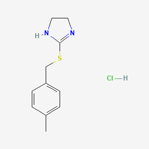 molecular formula C11H15ClN2S B2573633 4,5-Dihydro-1H-imidazol-2-yl-4-methylbenzylsulfid-Hydrochlorid CAS No. 673434-77-0