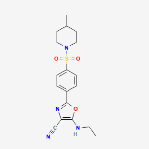 5-(Ethylamino)-2-(4-((4-methylpiperidin-1-yl)sulfonyl)phenyl)oxazole-4-carbonitrile