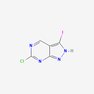 molecular formula C5H2ClIN4 B2573640 6-Chloro-3-iodo-1H-pyrazolo[3,4-D]pyrimidine CAS No. 1393547-40-4