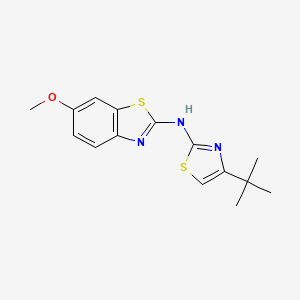 molecular formula C15H17N3OS2 B2573641 N-(4-(tert-butyl)thiazol-2-yl)-6-methoxybenzo[d]thiazol-2-amine CAS No. 862975-54-0