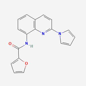 molecular formula C18H13N3O2 B2573648 N-(2-(1H-pyrrol-1-yl)quinolin-8-yl)furan-2-carboxamide CAS No. 1226458-22-5